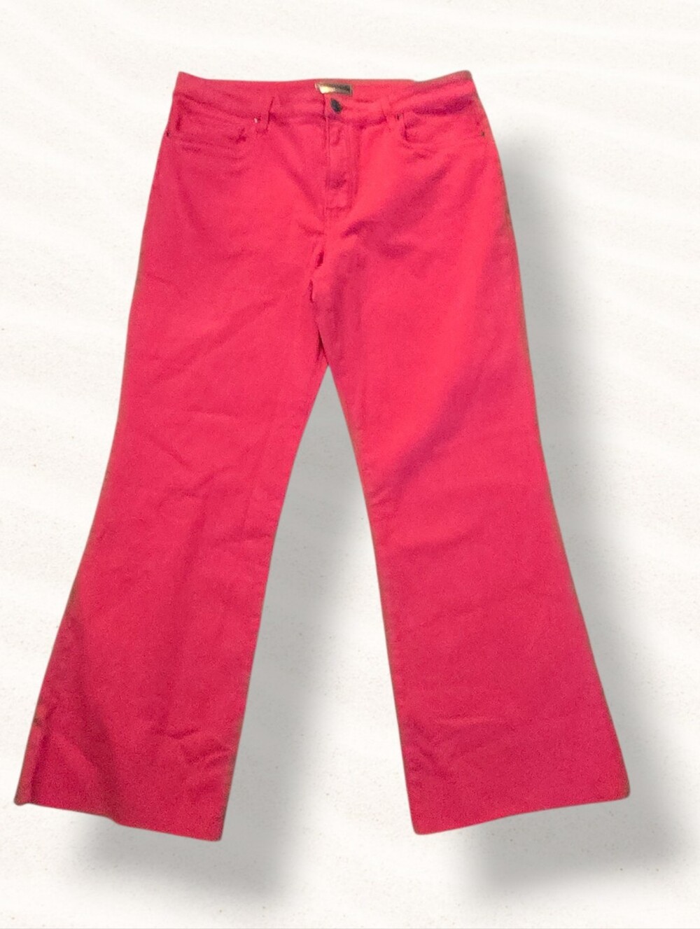 KUT Kelsey High Rise Ankle Flare Womens Jeans RAW Hem SIZE 12 STRABERRY